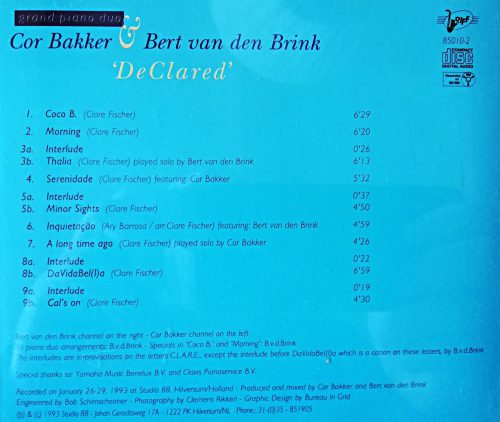 CD Cor Bakker & Bert van den Brink - 'DeClared' - Afbeelding 2