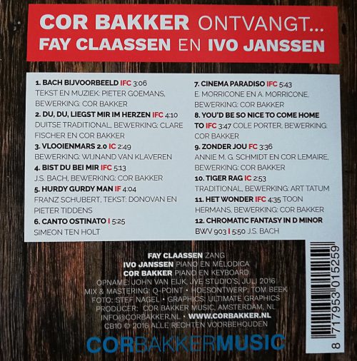 CD Cor Bakker ontvangt.. Fay Claassen en Ivo Janssen - Afbeelding 2